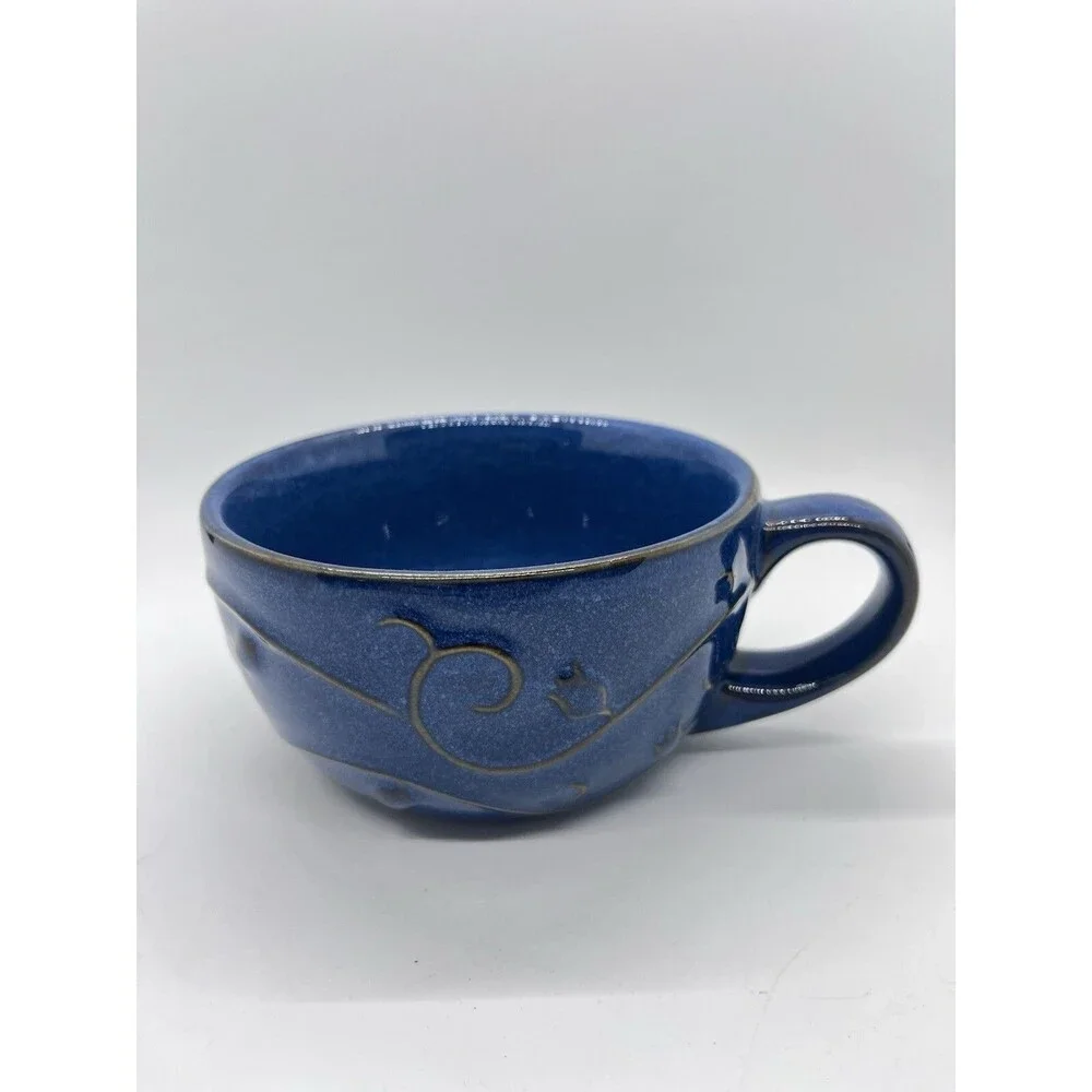 Pier 1 Blue Stoneware Coffee Mug